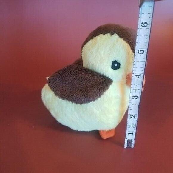 Duck Plush Stuffed Animal 6” Scholastic Inc Yellow with Orange Feet Brown Wings - Picture 10 of 11